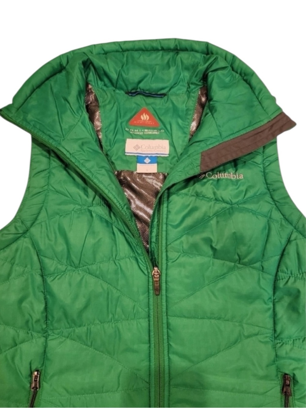 COLUMBIA Mighty Lite III Quilted Packable Vest w. Omni-Heat in Green Size Medium - Picture 5 of 13
